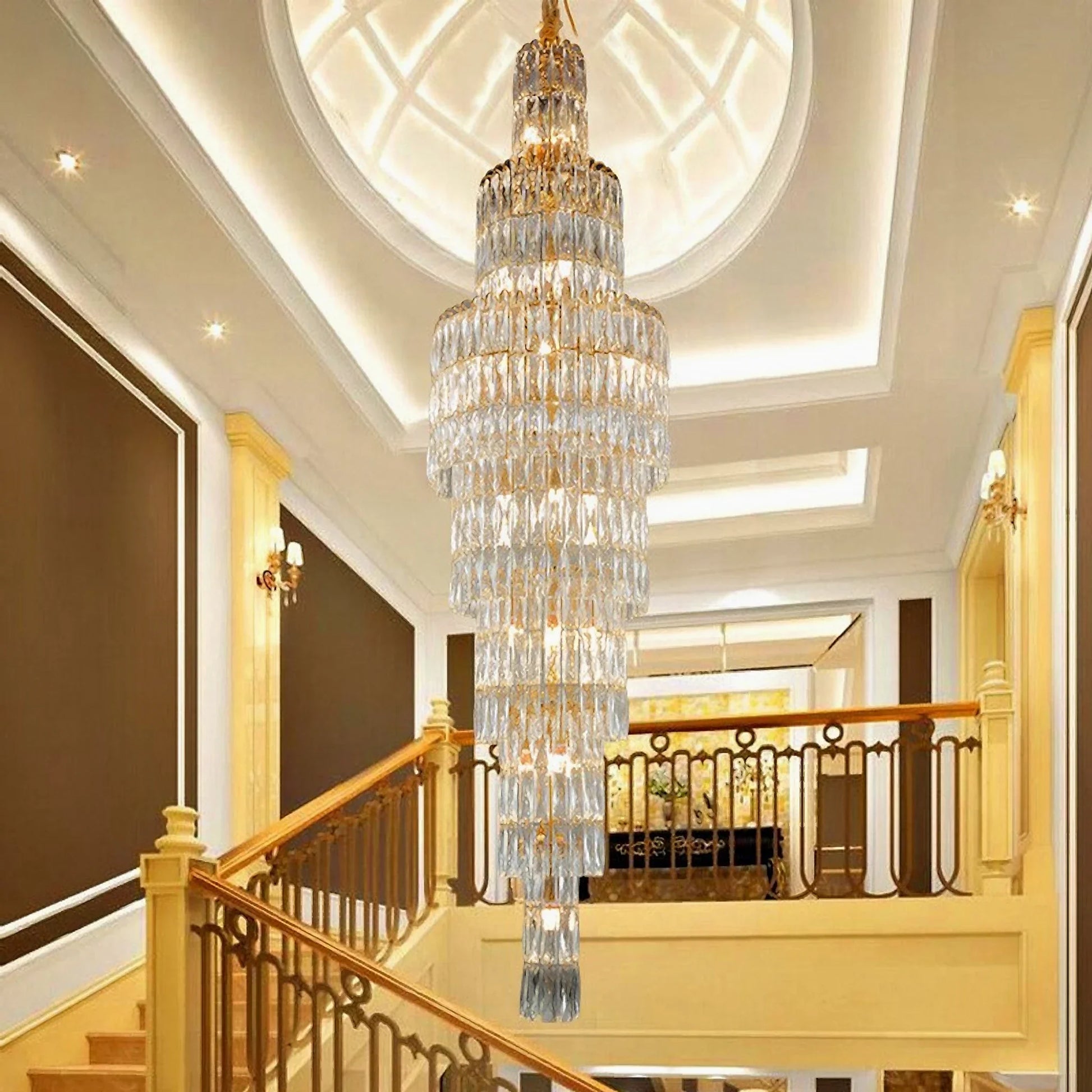 Luxury Long Crystal Chandelier for Stairway