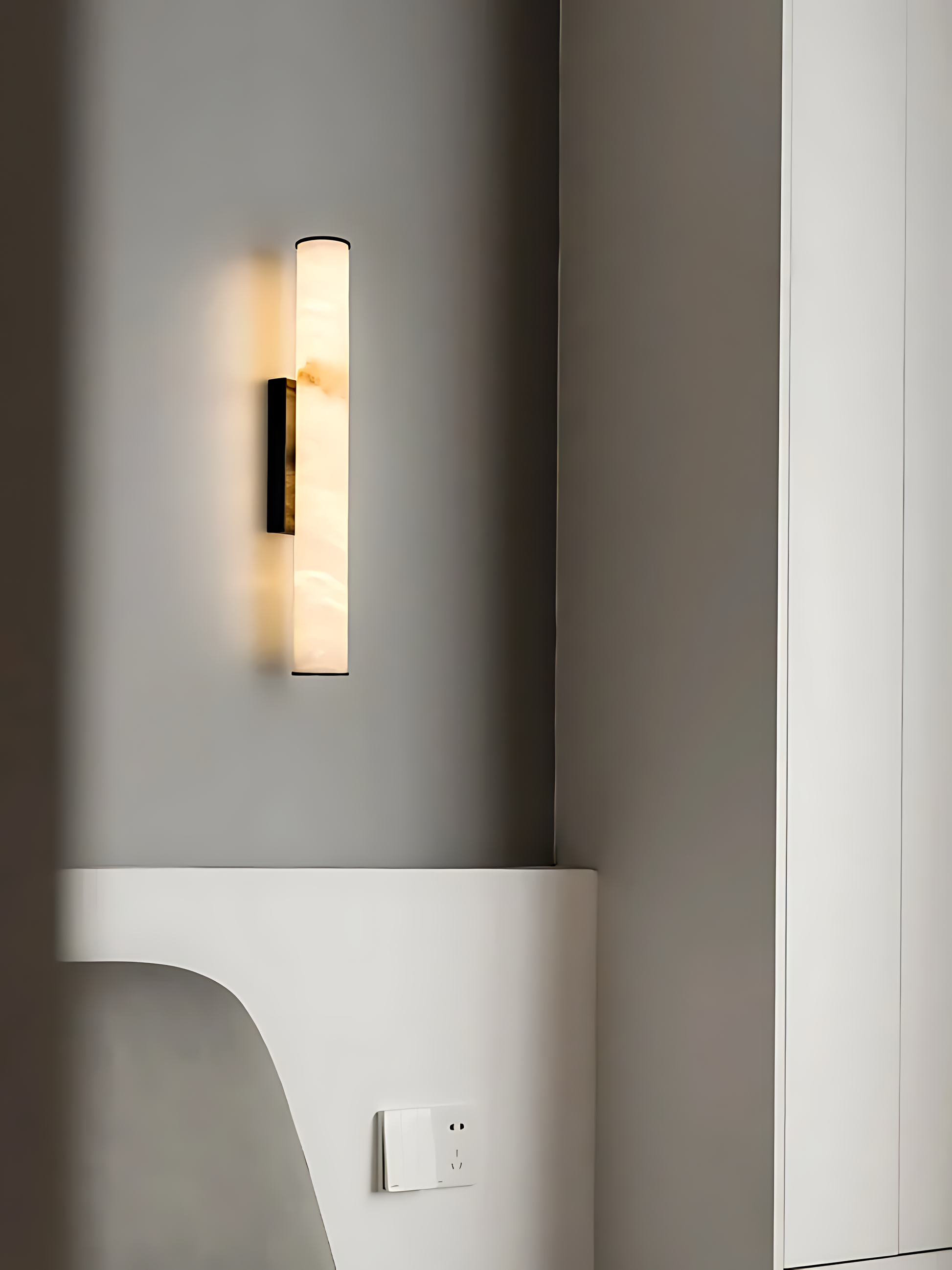 Cylindra LED Wall Lamp - Marble Natural Stone