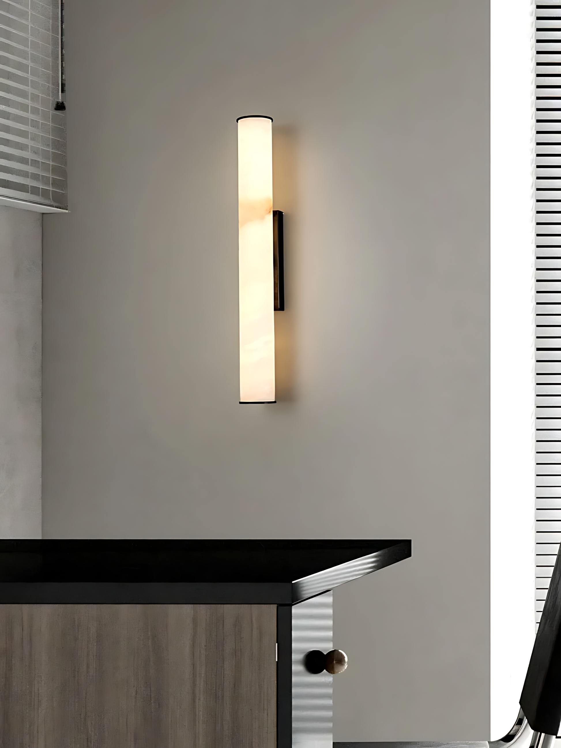 Cylindra LED Wall Lamp - Marble Natural Stone
