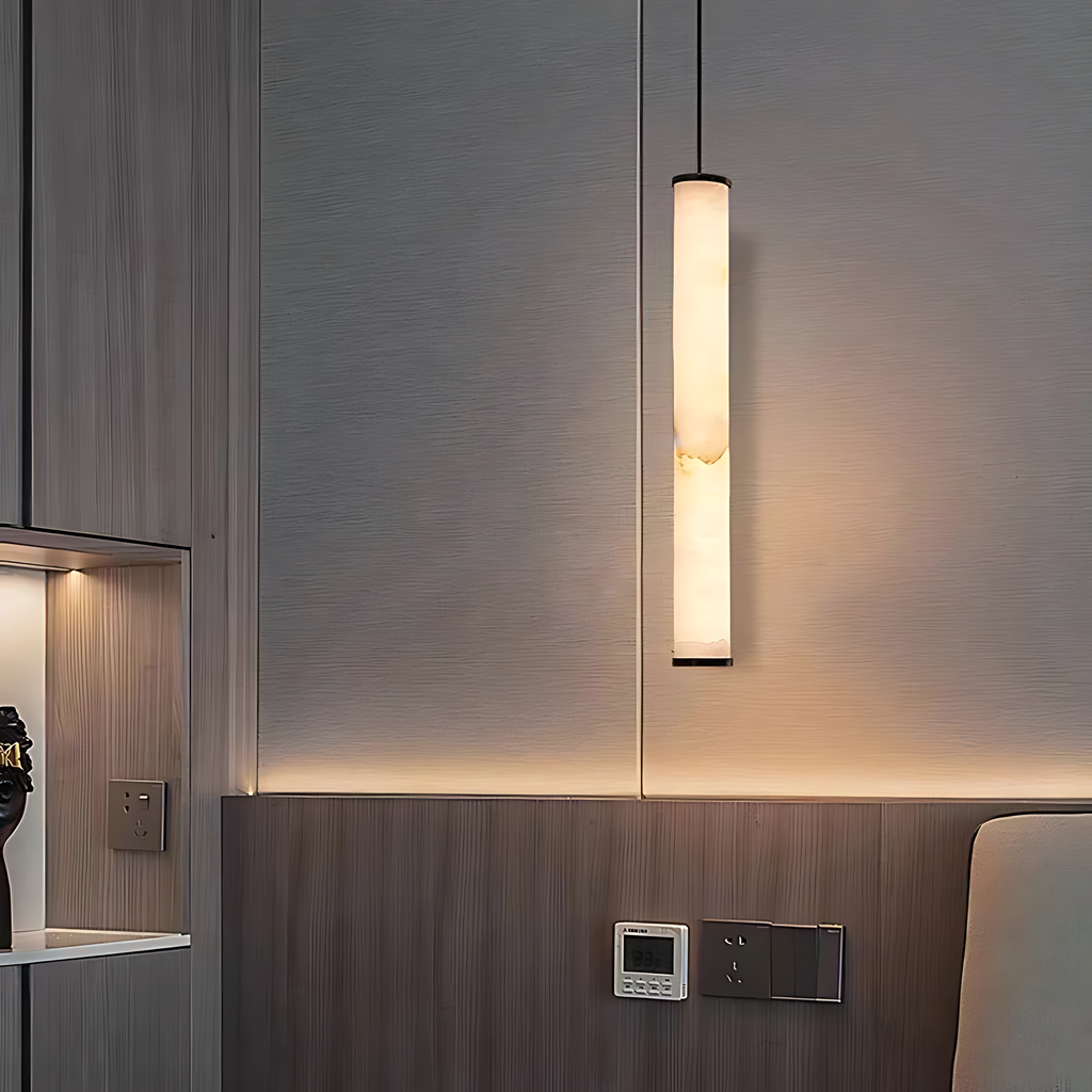 Cylindra LED Pendant Lamp - Marble Natural Stone