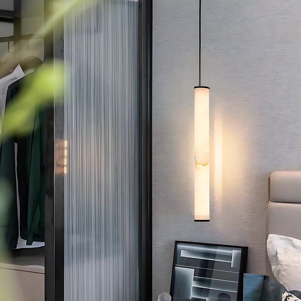 Cylindra LED Pendant Lamp - Marble Natural Stone