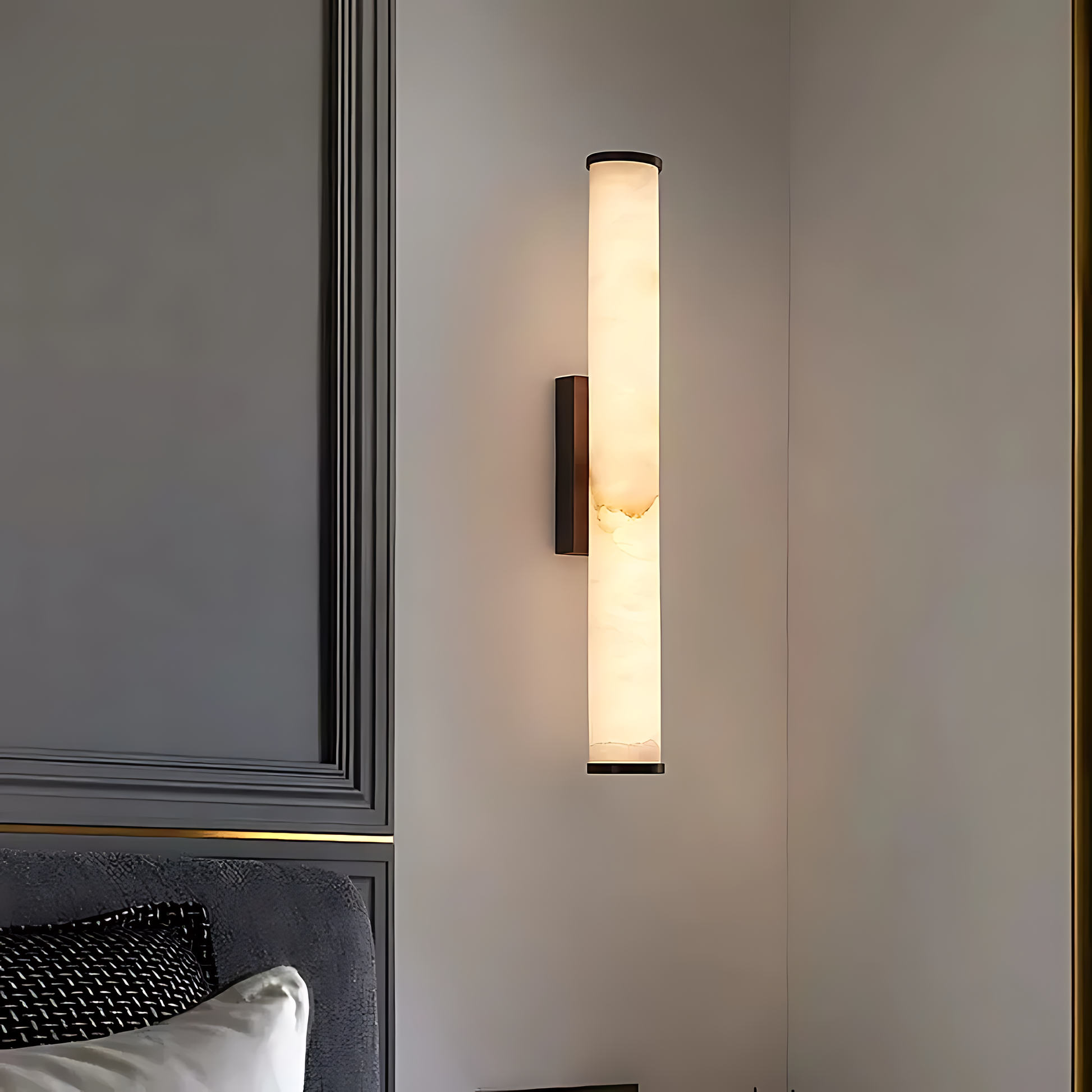 Cylindra LED Wall Lamp - Marble Natural Stone