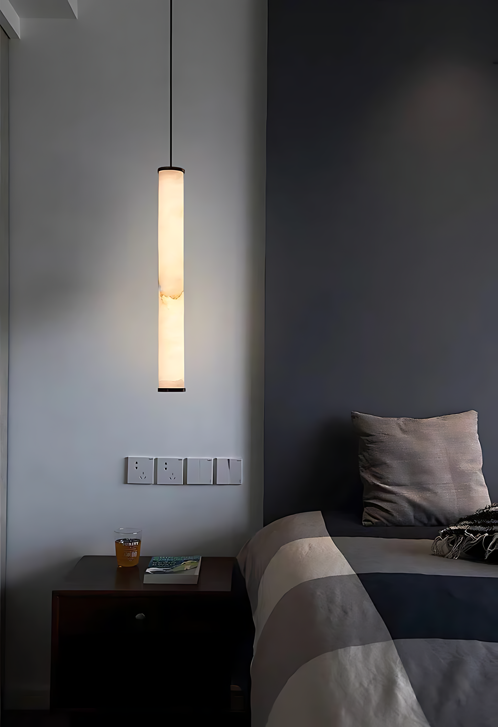 Cylindra LED Pendant Lamp - Marble Natural Stone