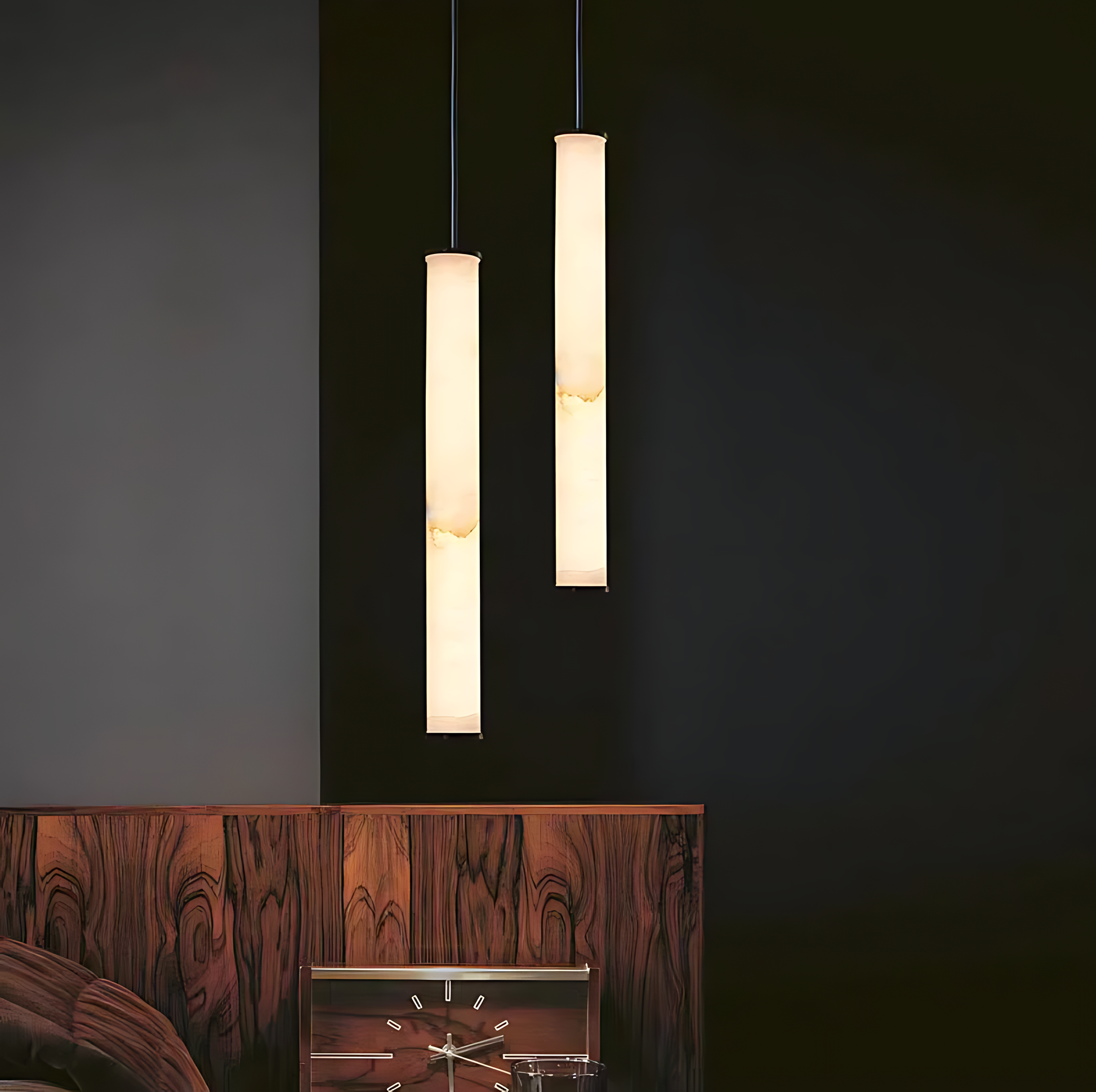 Cylindra LED Pendant Lamp - Marble Natural Stone