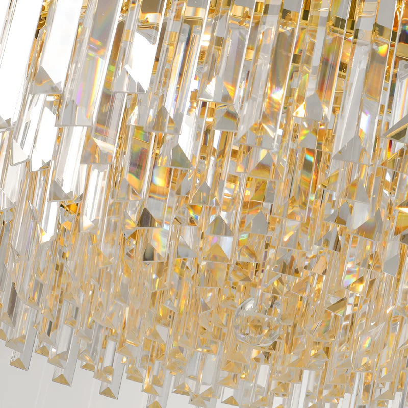Beausoleil | Empire Gold Crystal Chandelier For Stairway, Dia 47.2'' 4 Layers