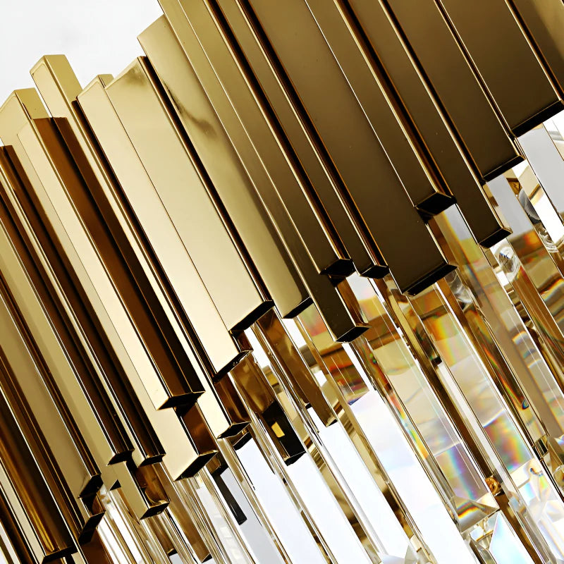 Beausoleil | Empire Gold Crystal Chandelier For Stairway, Dia 47.2'' 4 Layers