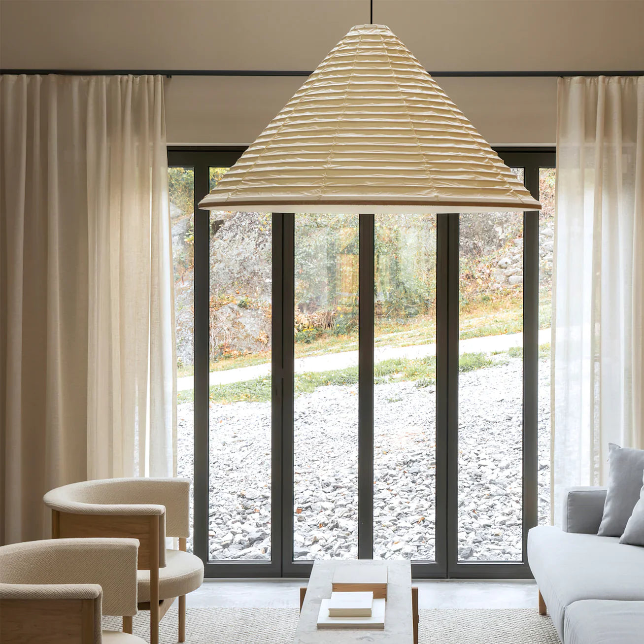 Cone Washi Pendant Light