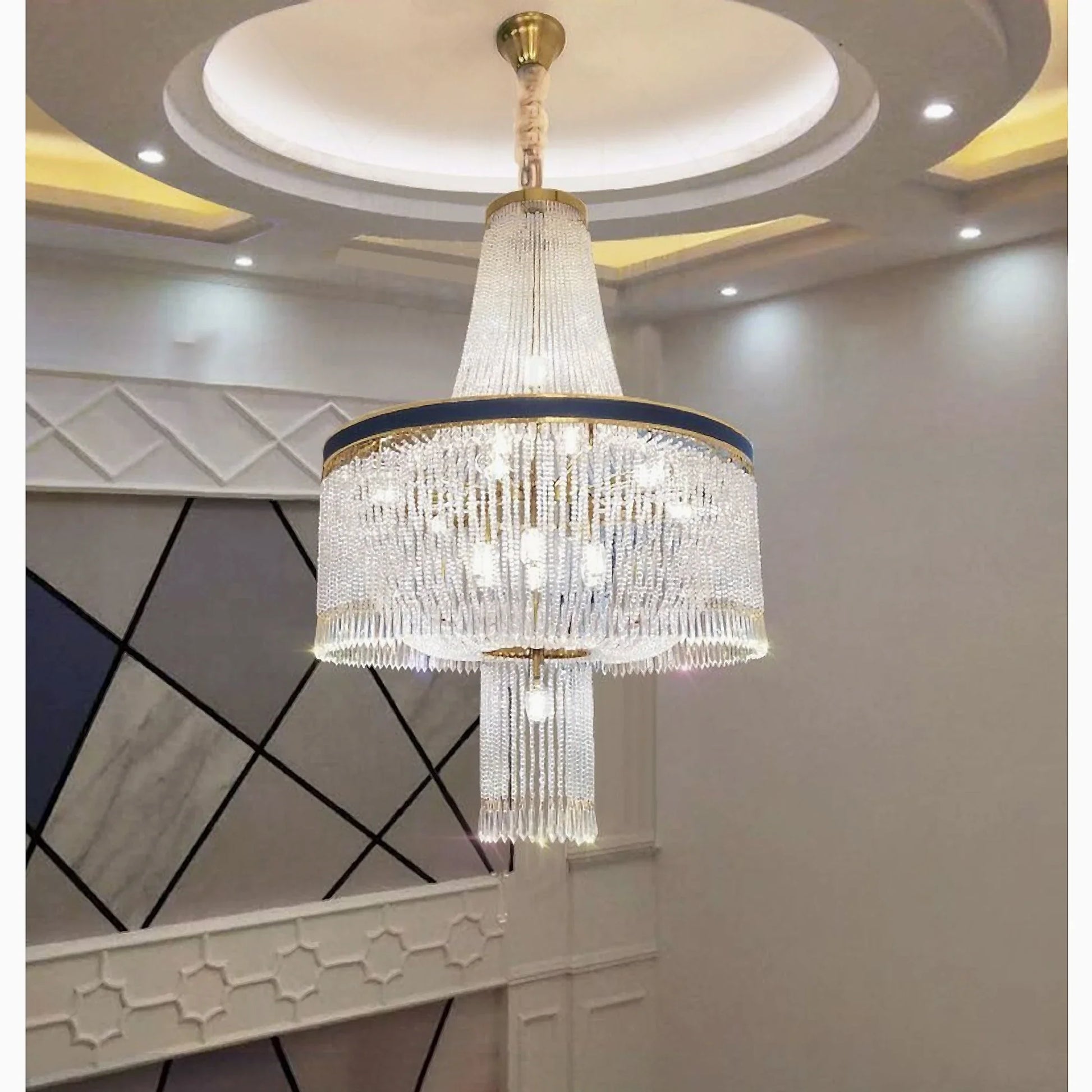Deiva Marina | Luxury Large Spiral Crystal Chandelier for Staircase