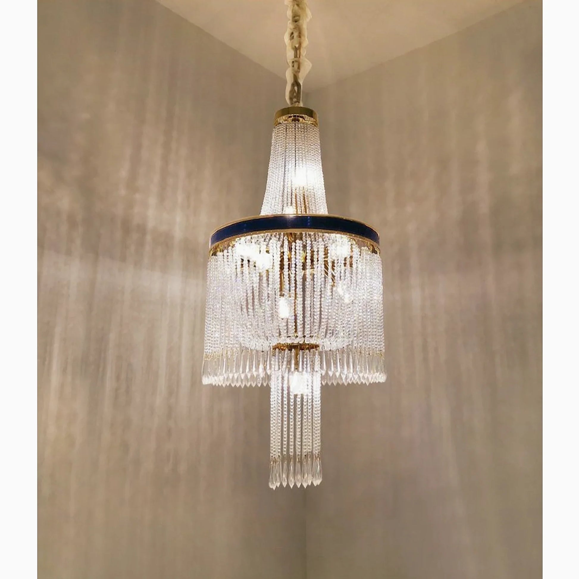 Deiva Marina | Luxury Large Spiral Crystal Chandelier for Staircase