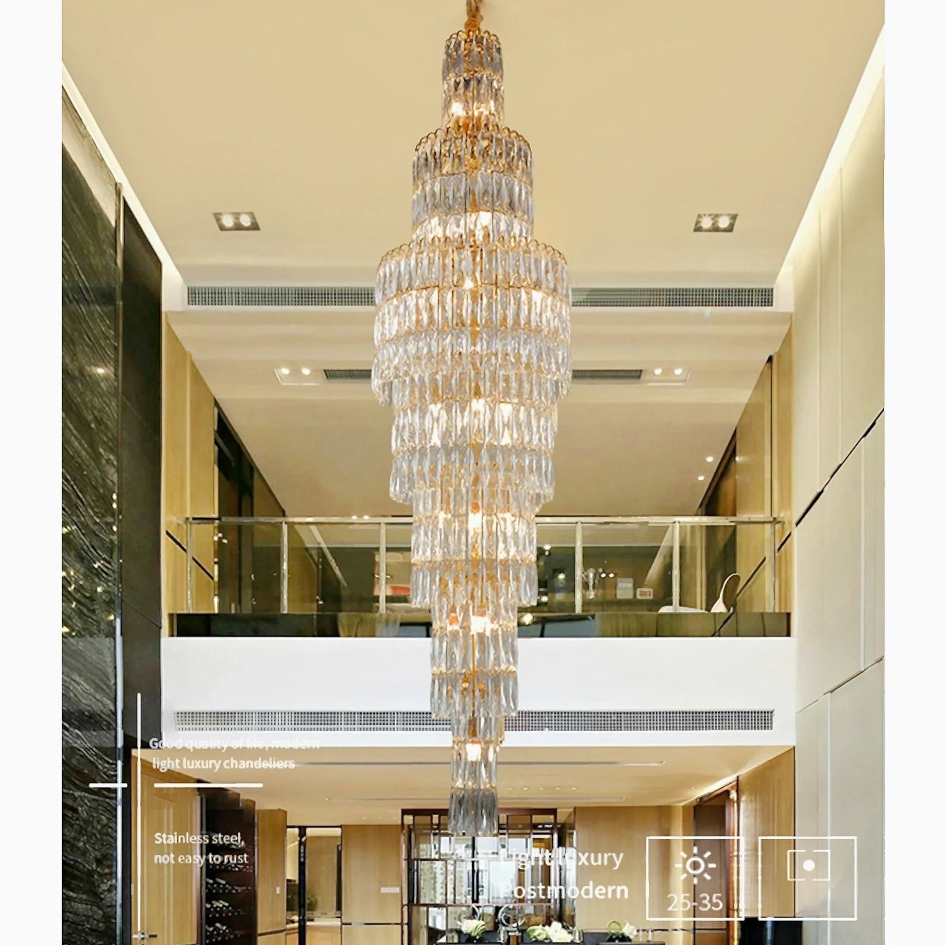 Luxury Long Crystal Chandelier for Stairway