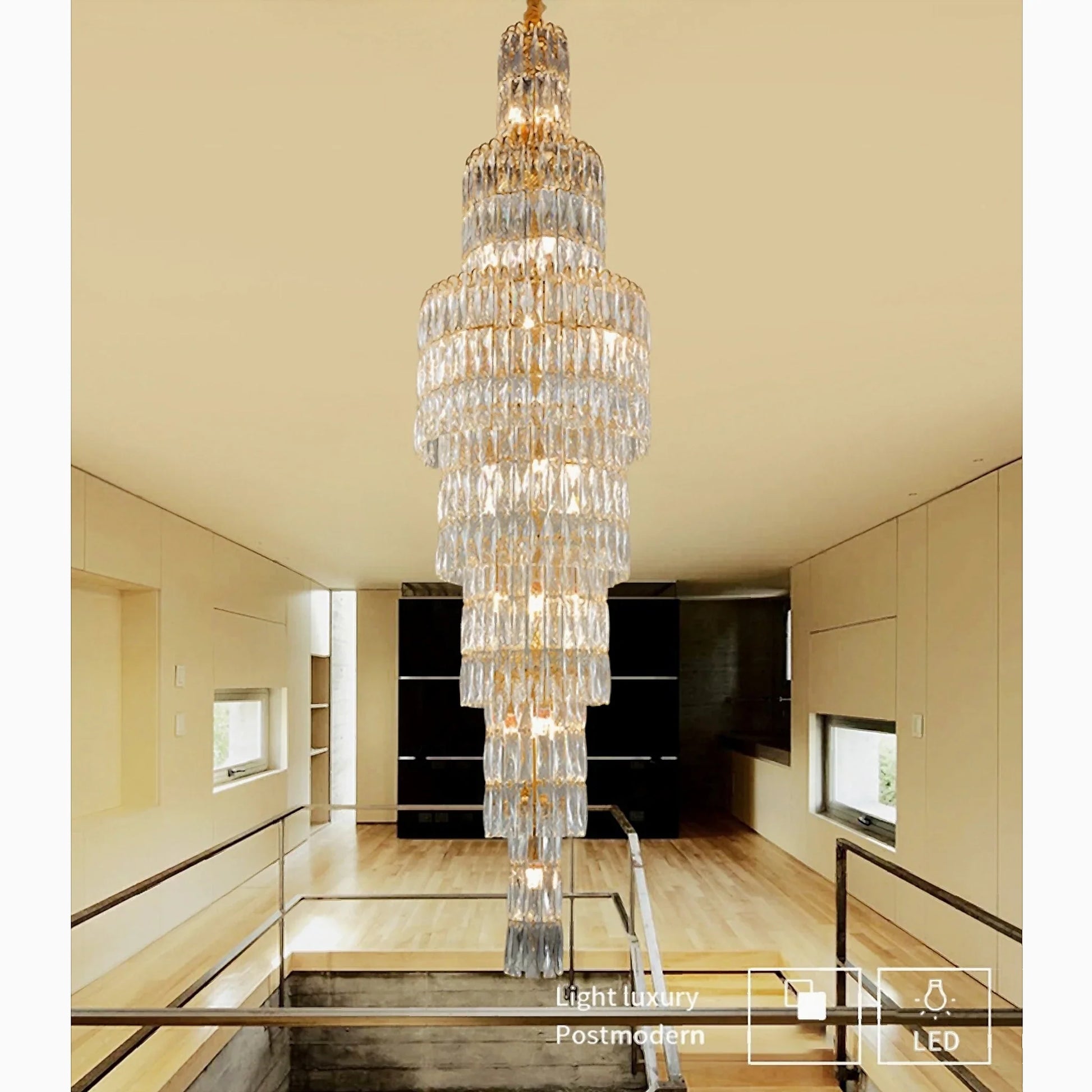 Luxury Long Crystal Chandelier for Stairway
