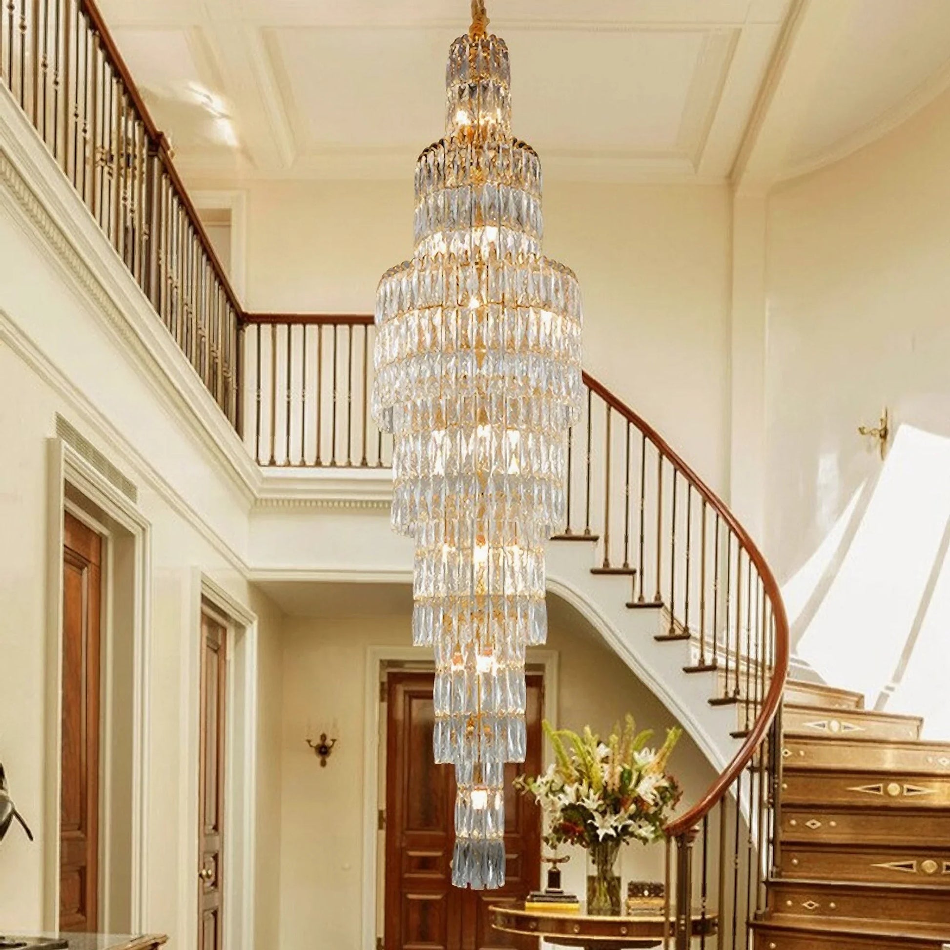 Luxury Long Crystal Chandelier for Stairway