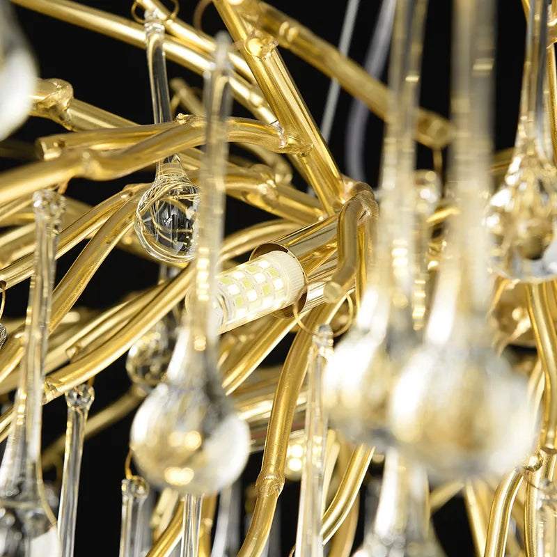 Golden Branch Crystal Chandelier