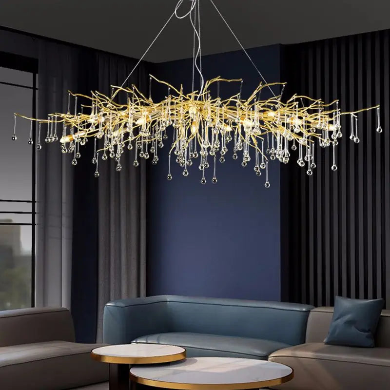 Golden Branch Crystal Chandelier