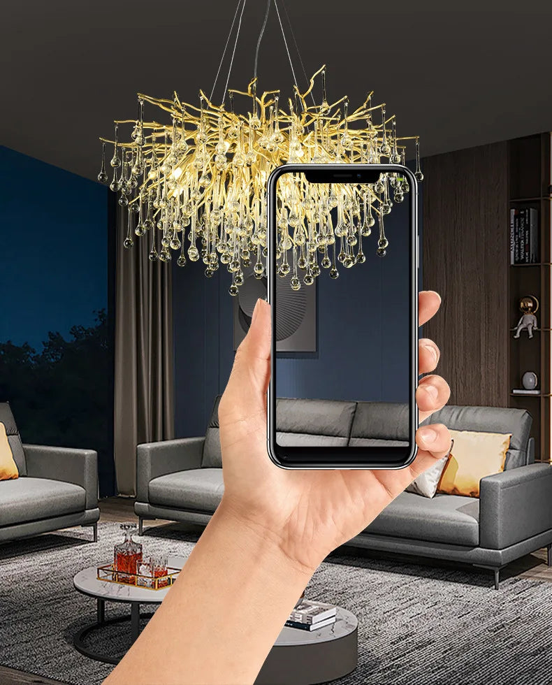 Golden Branch Crystal Chandelier