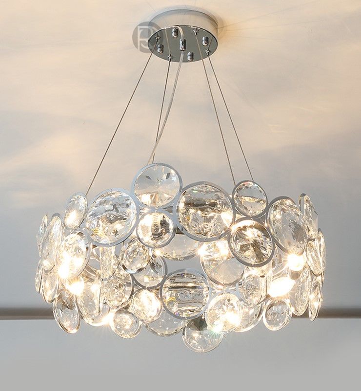 CHROME 16LT. CHANDELIER W/ CRYSTAL ACCENTS 39.4"D x 7.5"H